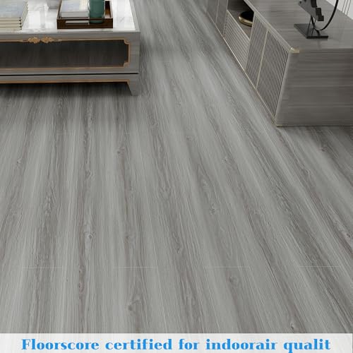 Grey Wood Peel and Stick Vinyl Floor Tile, 36 Pack W7614