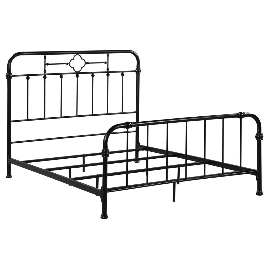 King Metal Panel Bed Matte Black R2128