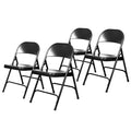 Black Steel Folding Chair, Pack of 4 Y9747