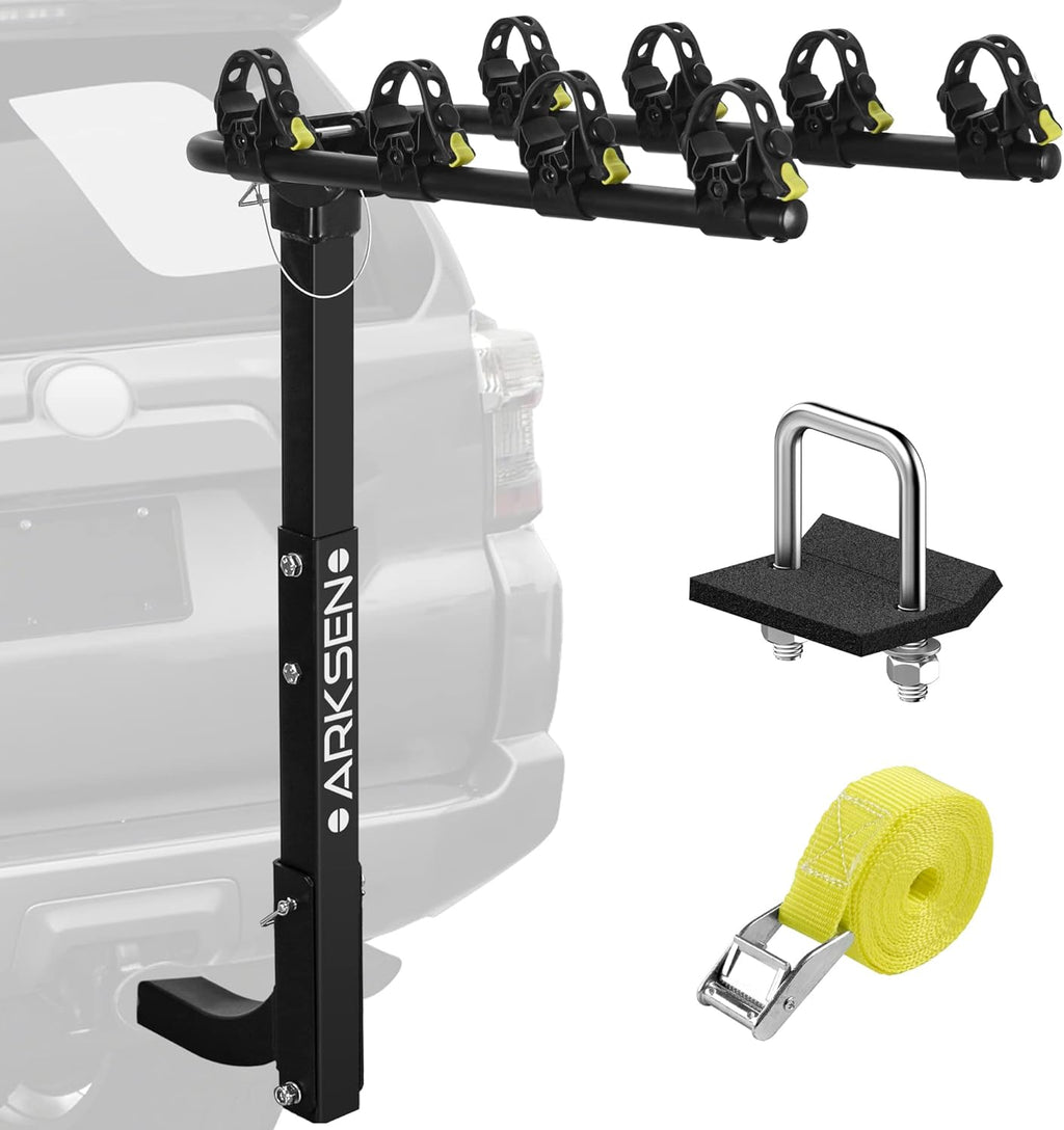 4 Bike Heavy Duty Hitch Mount Bike Rack with Tie Down Strap L448586