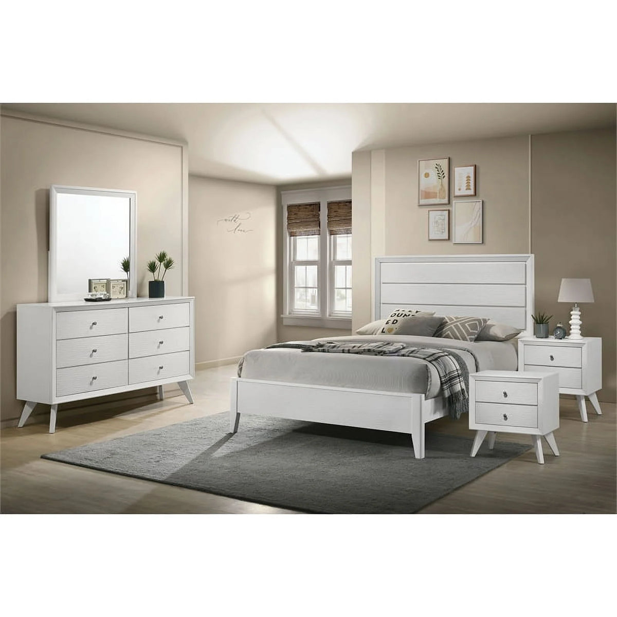 5pc Wood White Bedroom Set King F71170