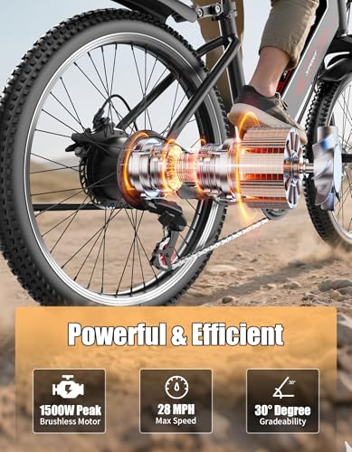 1500W 480Wh 26" 7-Speed Electric Mountain Bike J5014