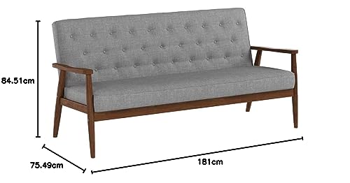 Black Faux Leather Upholstered Wooden 3-Seater Sofa E192646