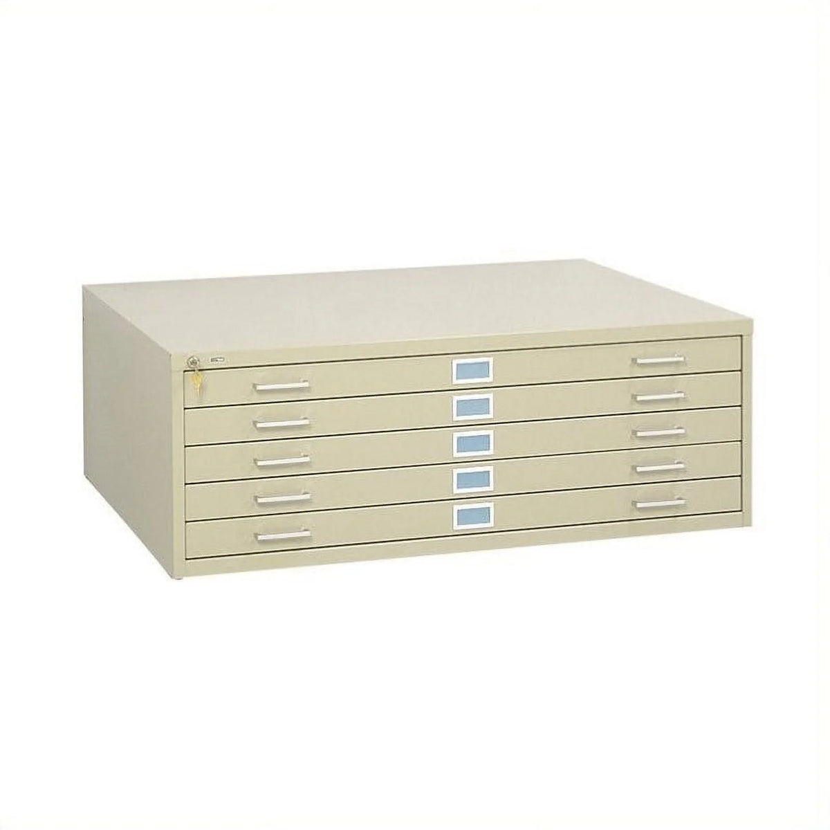 5 Drawer Flat File Cabinet with Closed Base in Brown H168090