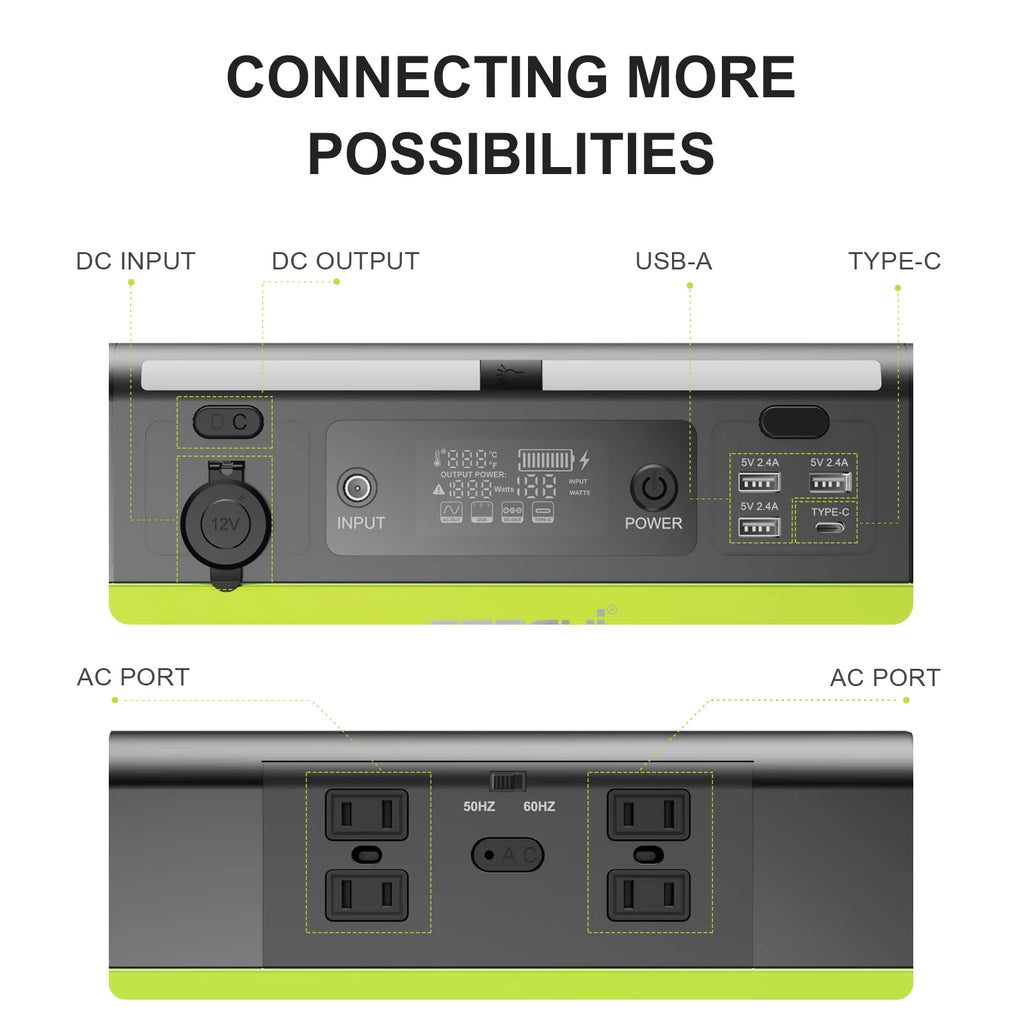 Portable Power Station 1200W 1210Wh LiFePO4 Solar Generator E419583