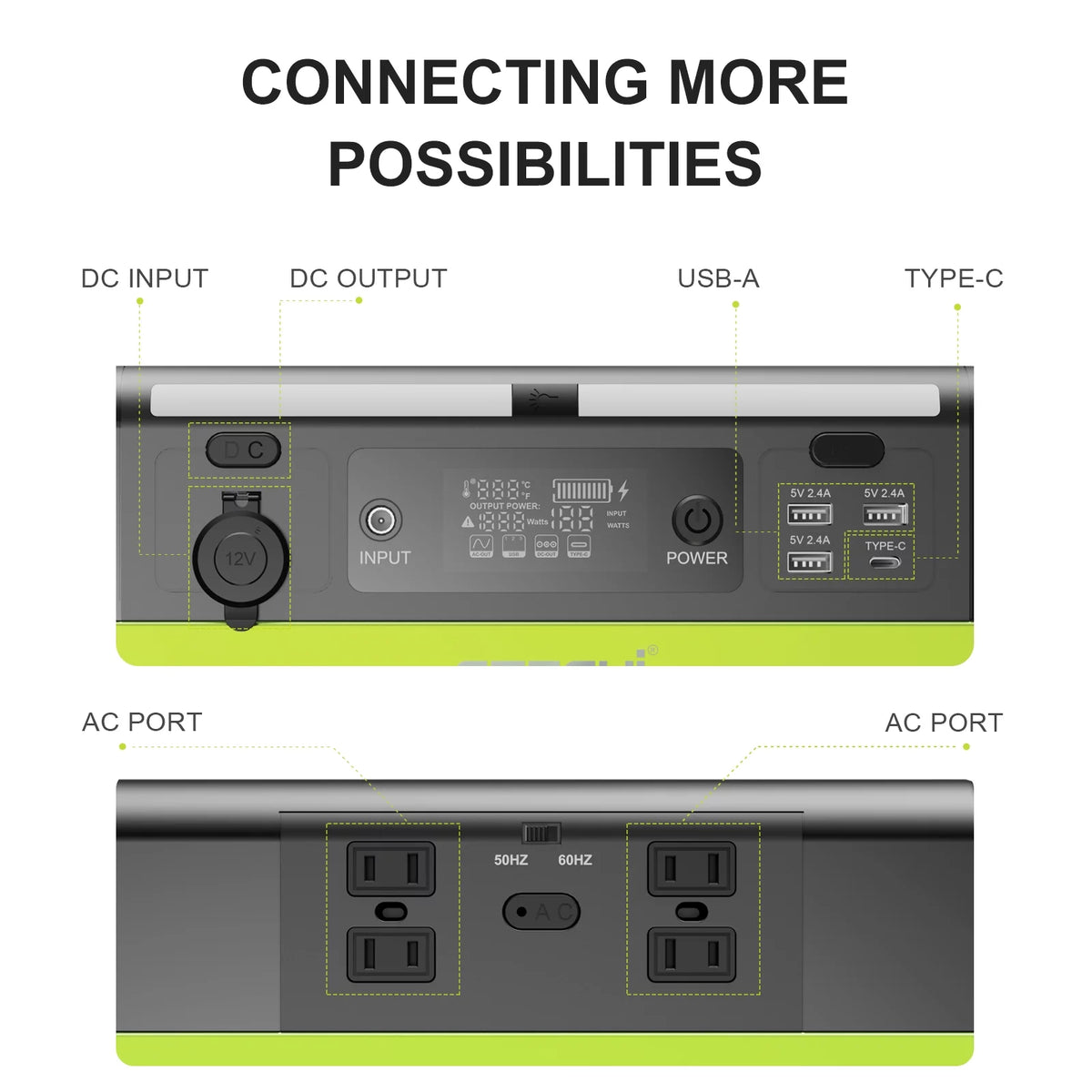 Portable Power Station 1200W 1210Wh LiFePO4 Solar Generator E419583