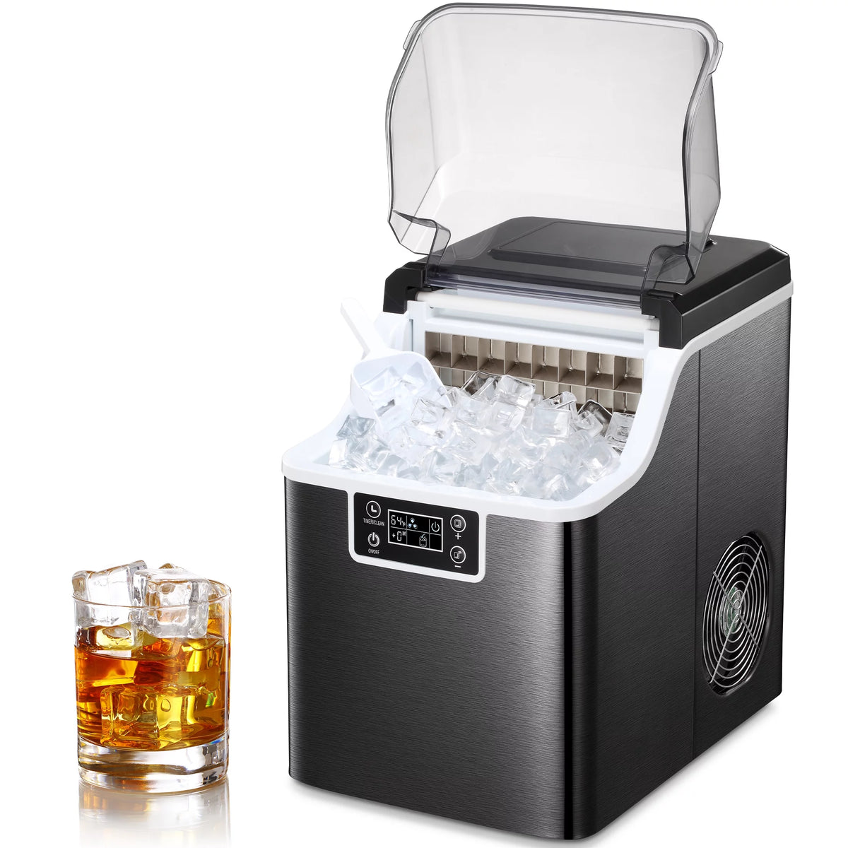 44Lbs/24H Self-Cleaning Countertop Ice Maker with Ice Scoop & Basket A2213