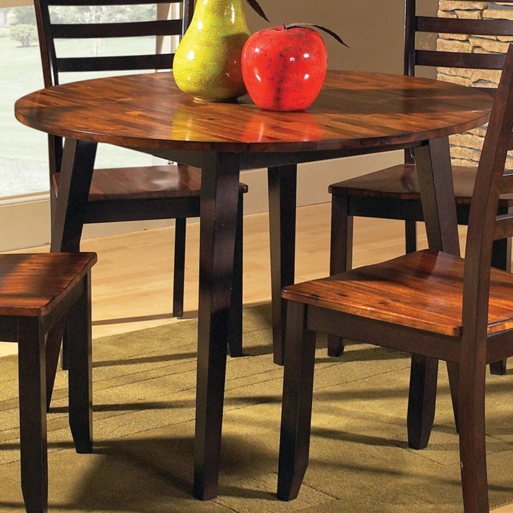 Double Drop Leaf Cherry Finish Wood Dining Table F154