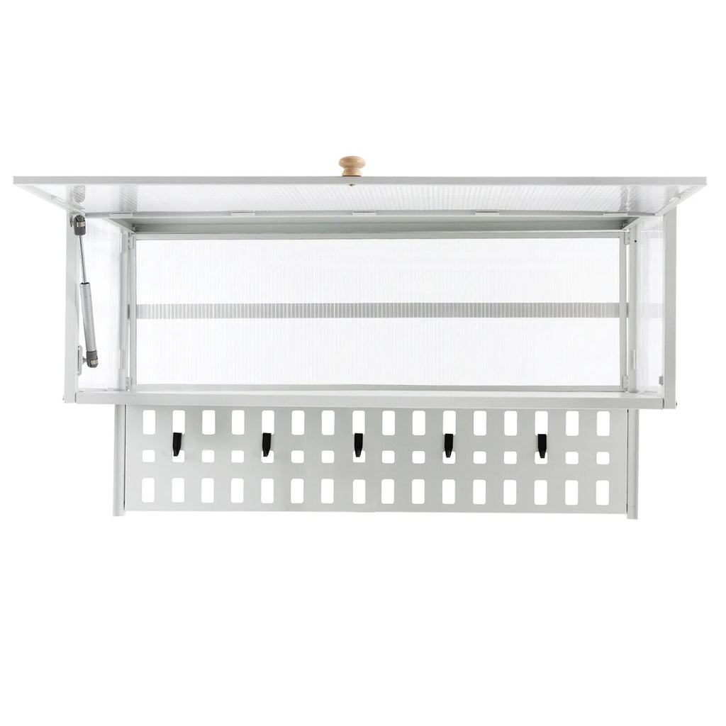 White Wall Mounted Storage Cabinet with Glass Door T105208