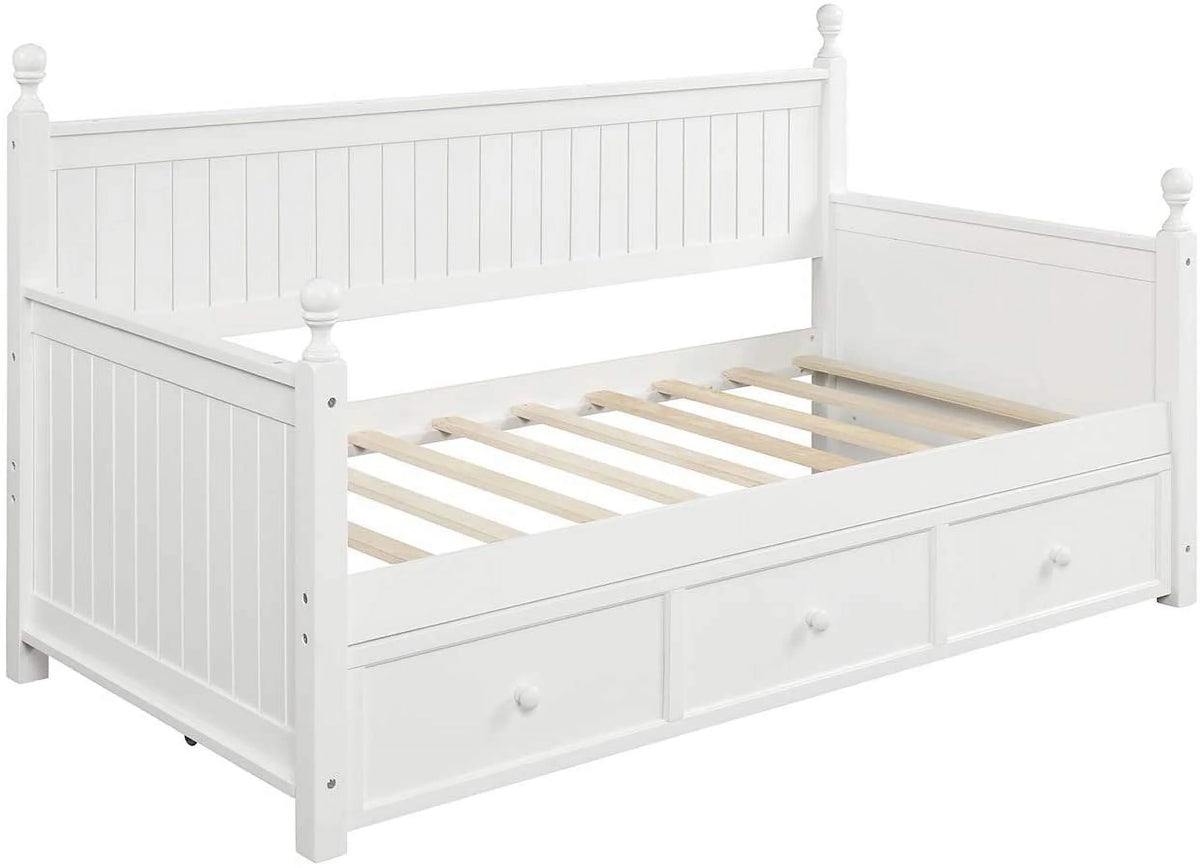 White Wood Daybed with Drawers W5236