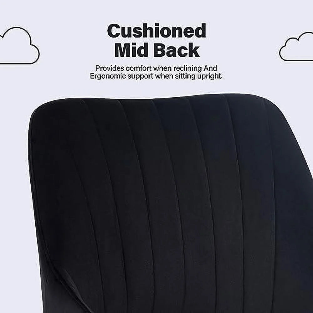 Velvet Tufted Desk Chair with Gold Base B882296