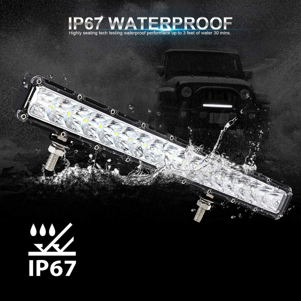 14 Inch 60W Single Row LED Light Bar Pack of 2 E980