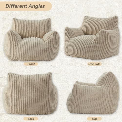 Fuzzy Bean Bag Chair with Armrests E204