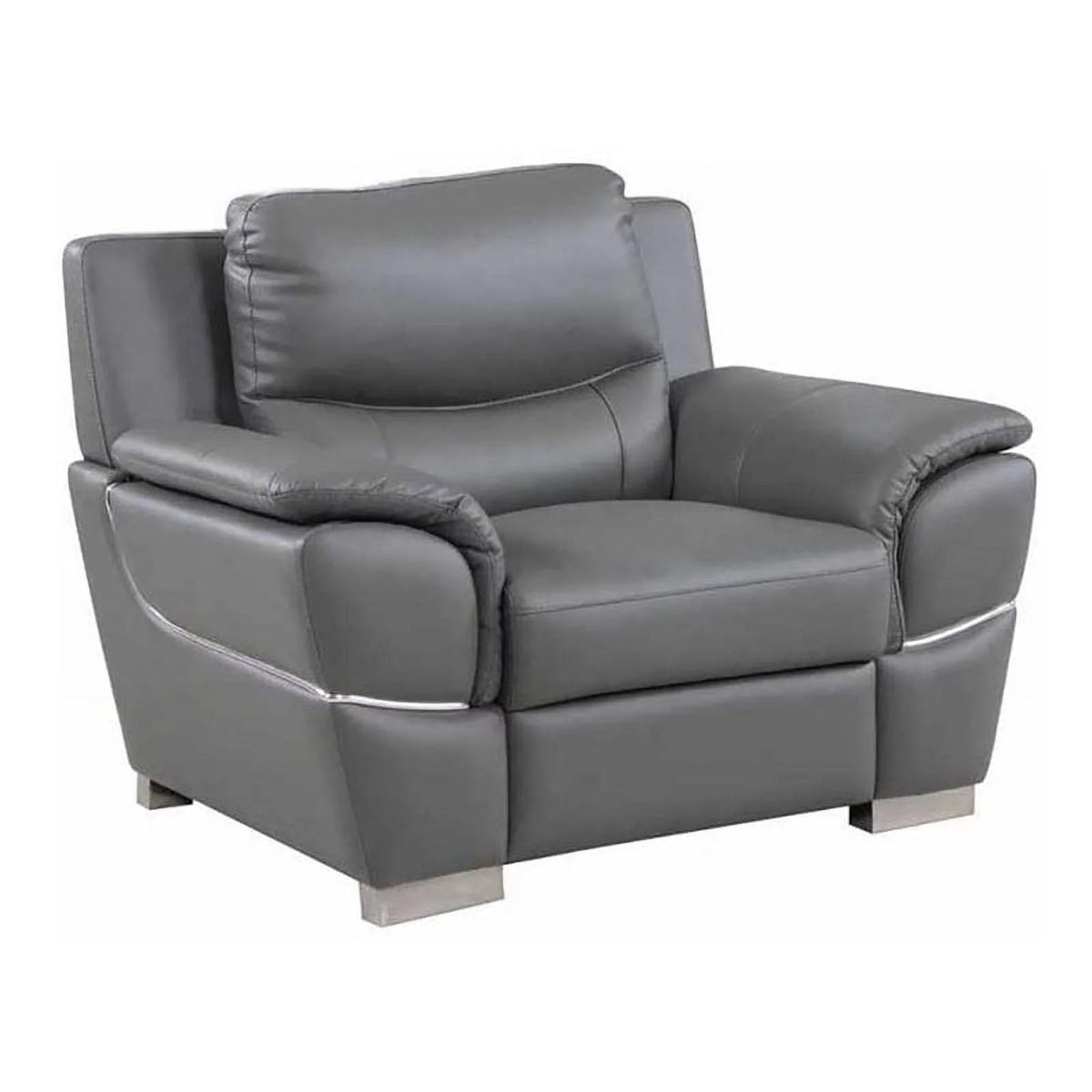 Gray Leather Upholstered Chair K232