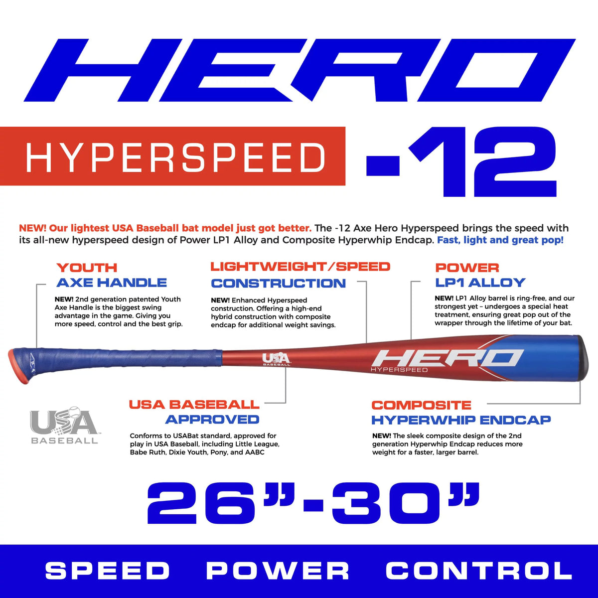 30" 18 oz Baseball Bat U27059
