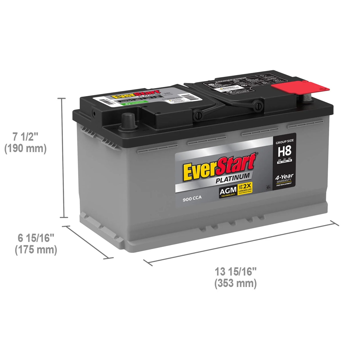 AGM Battery Group Size H8 12 Volt 900 CCA I43870
