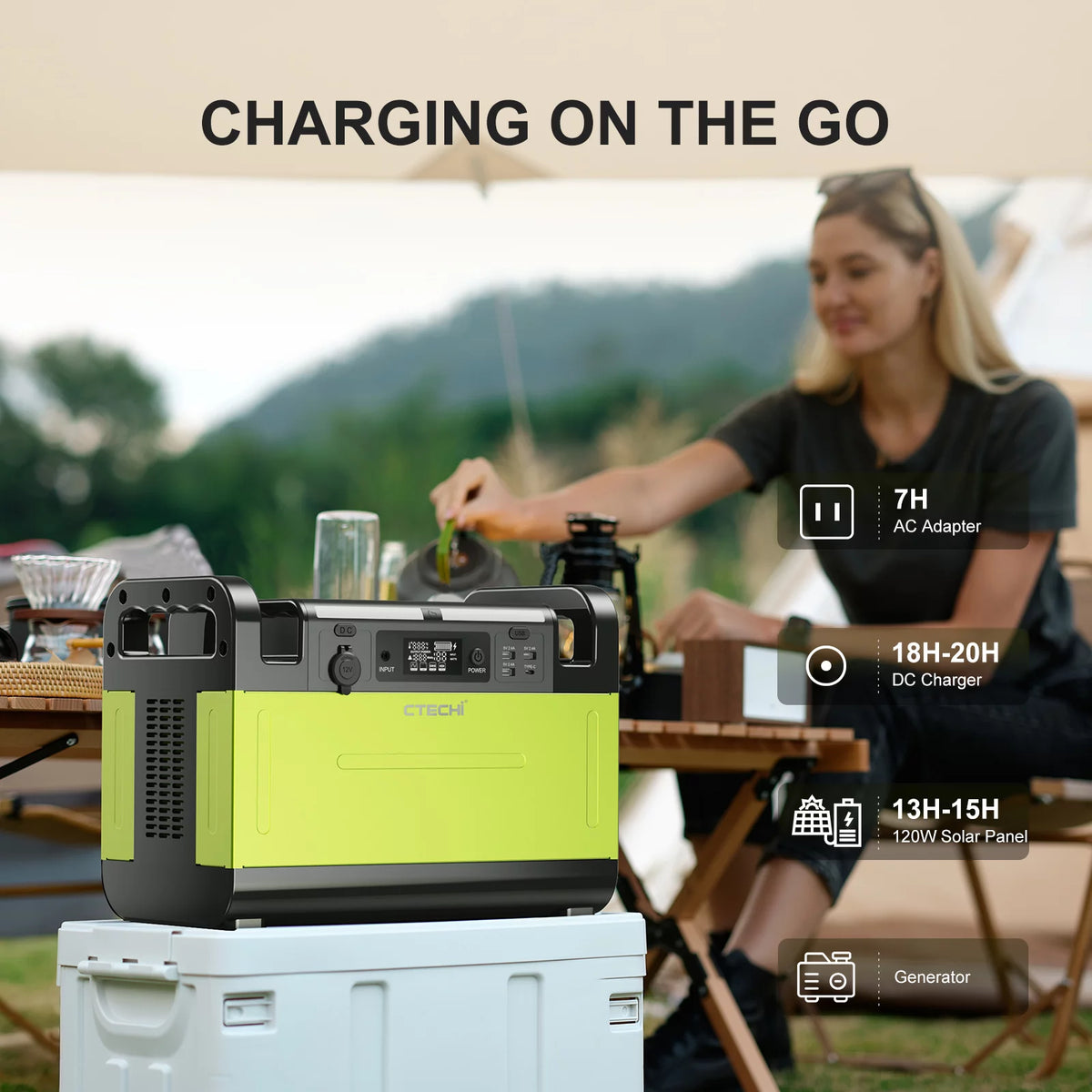 Portable Power Station 1200W 1210Wh LiFePO4 Solar Generator E419583