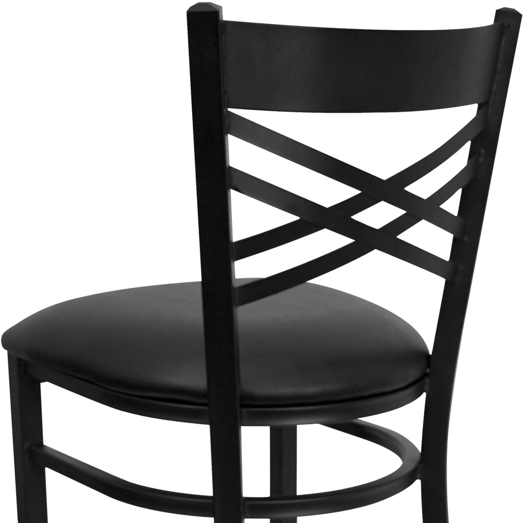 Black X Back Metal Barstool Q194686
