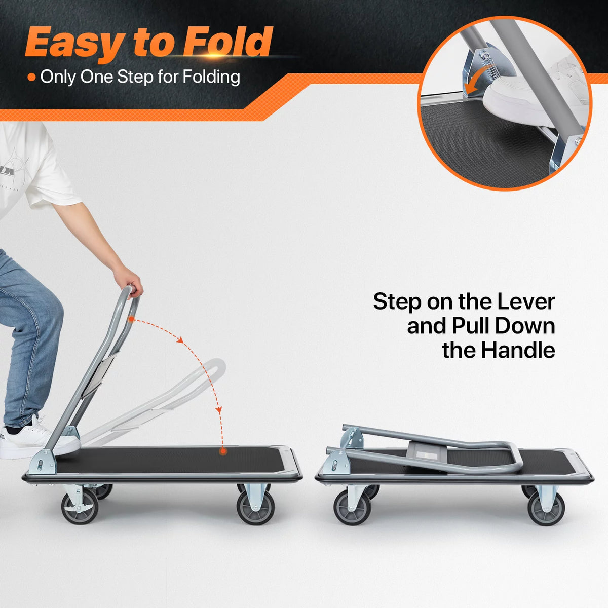 Heavy Duty Platform Hand Truck with Swivel Wheels S3235