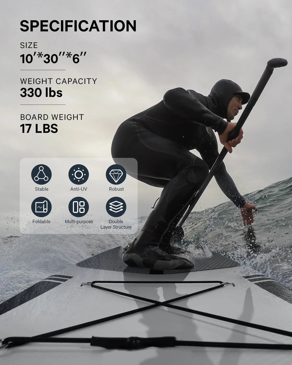 10 Ft. Inflatable Stand up Paddle Board with Backpack E754