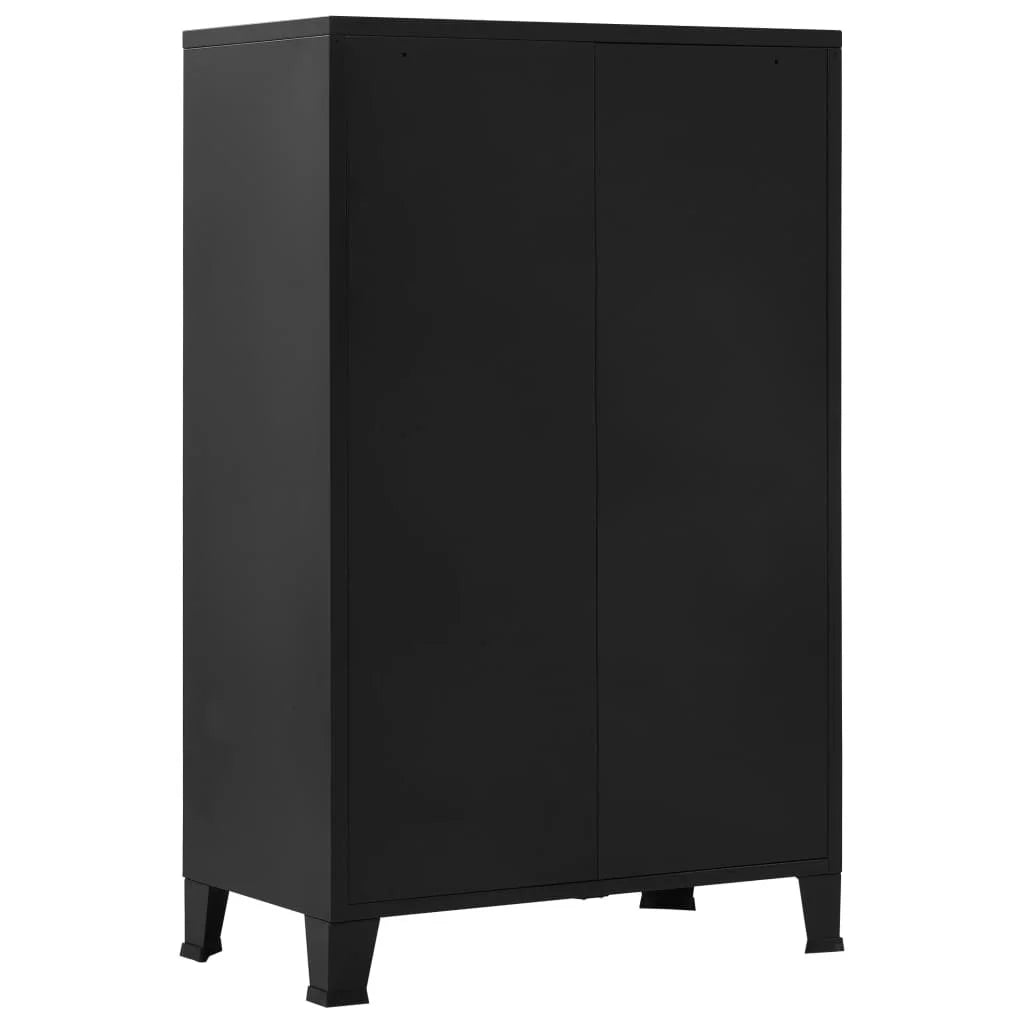 Black Steel Office Cabinet with Mesh Doors B323666