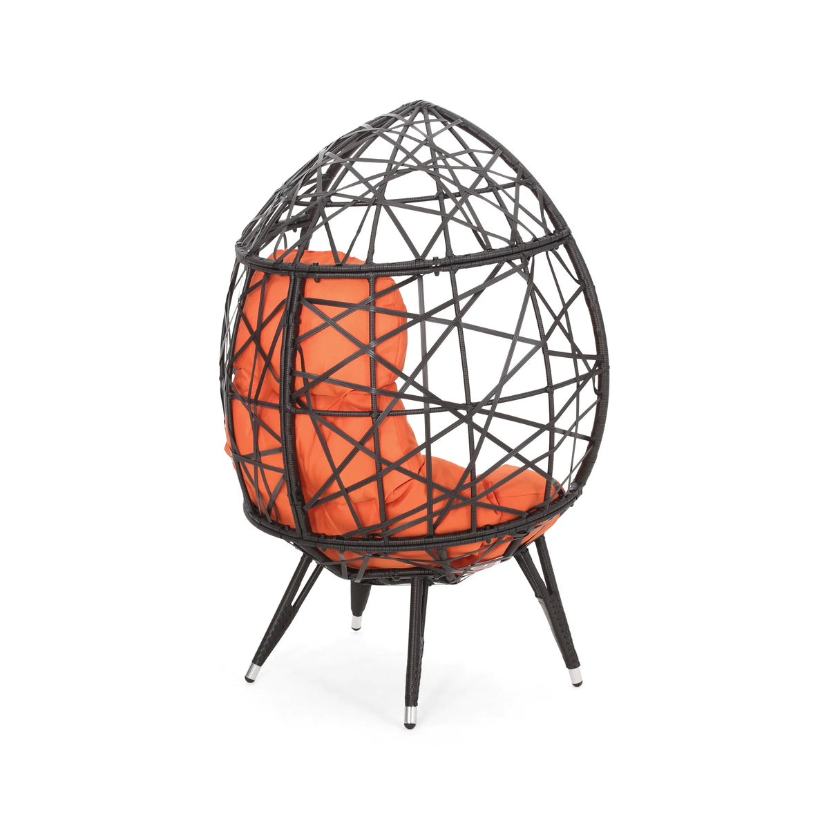 Indoor Wicker Teardrop Chair with Cushion W99464
