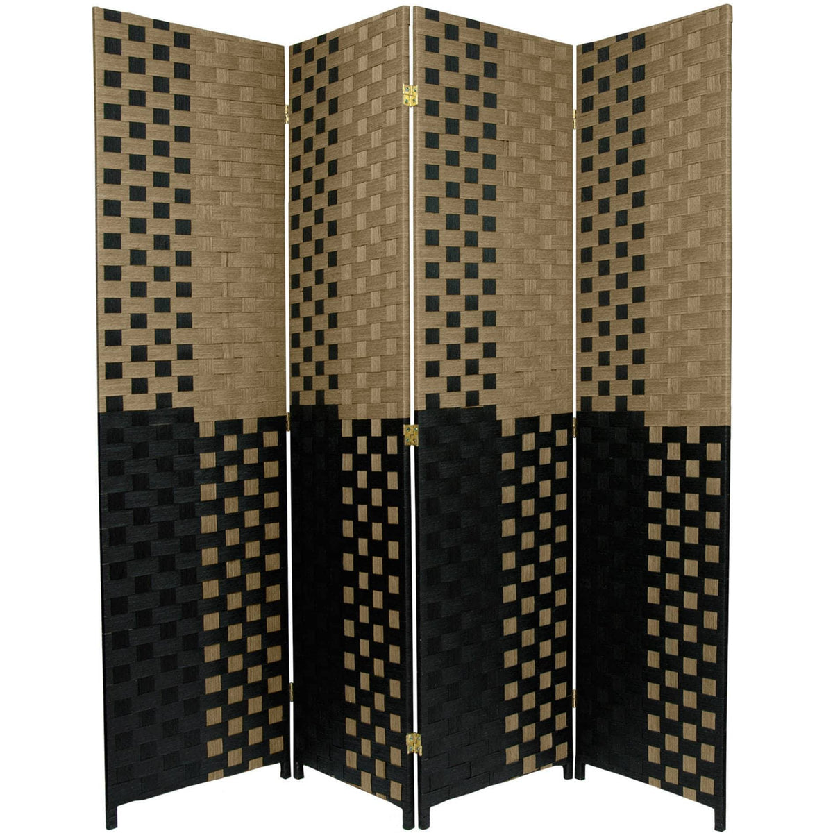 6 ft. Tall 4 Panel Woven Fiber Room Divider D798296