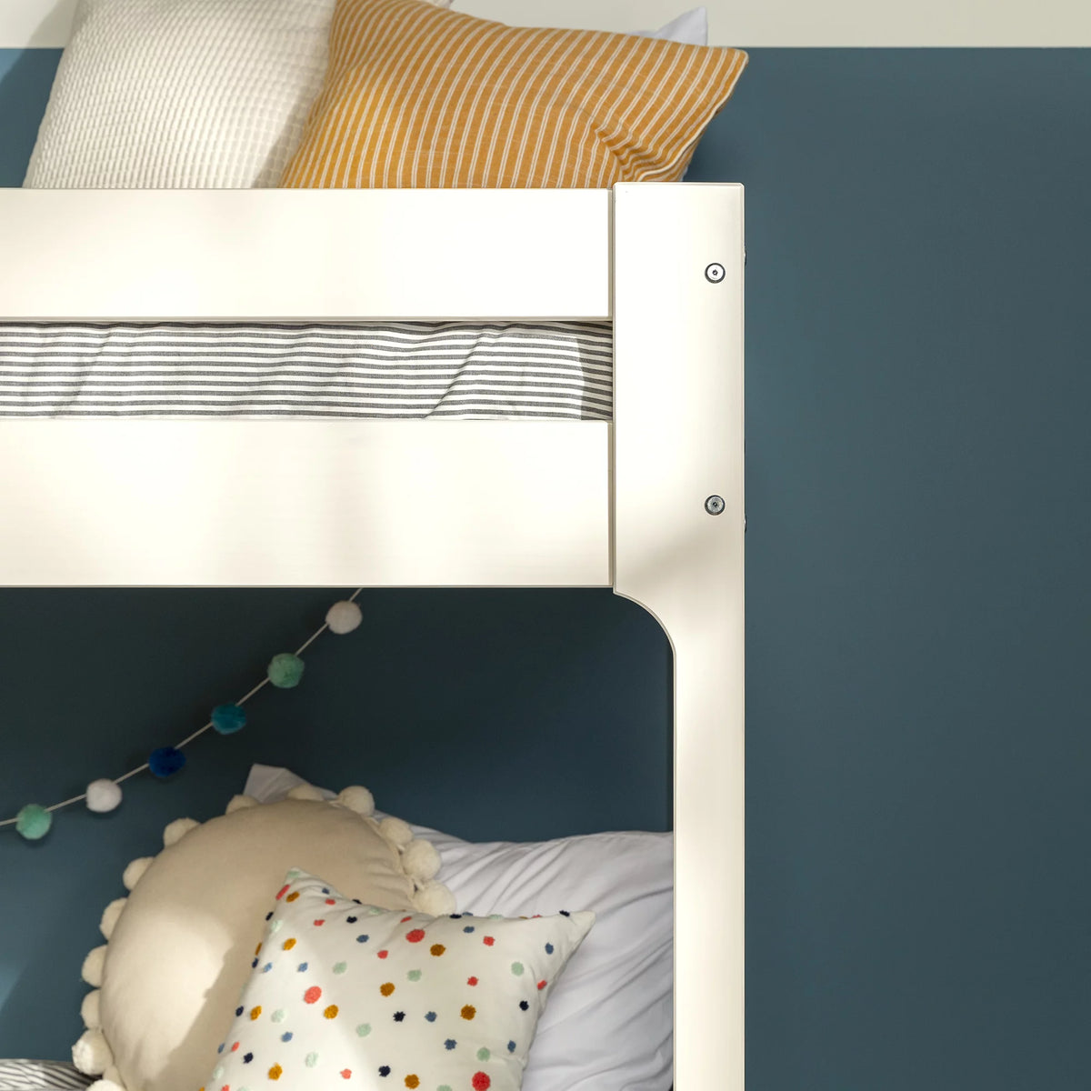 Modern Twin Over Twin Bunk Bed, White E36161