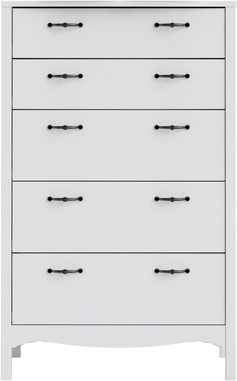 White 5 Drawer Chest F85616