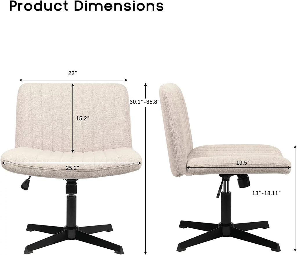Armless Fabric Padded Swivel Office Chair R870724