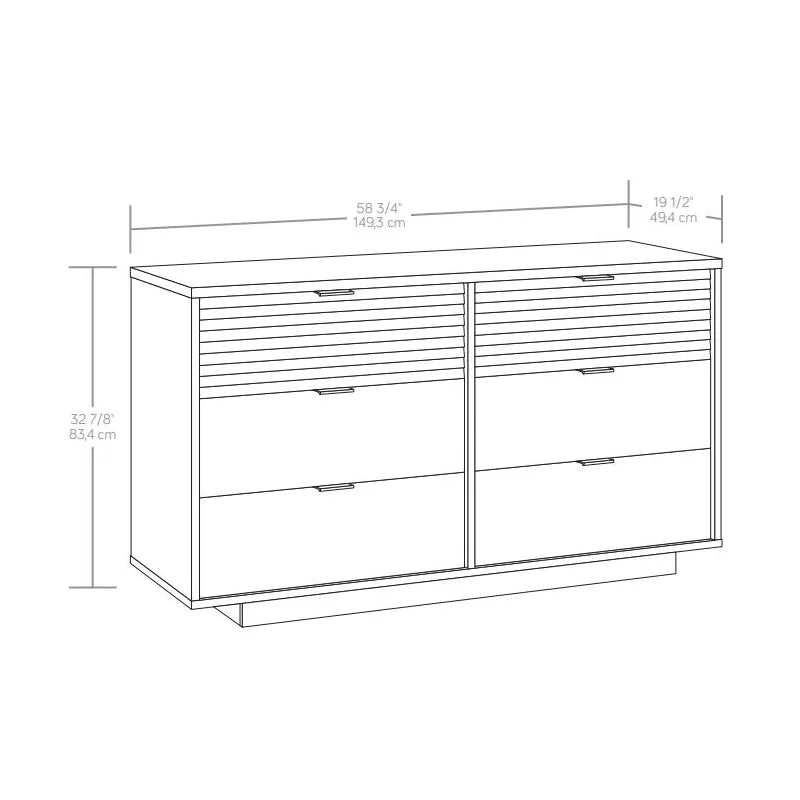 Oak 6 Drawer Engineered Wood Dresser Z1939