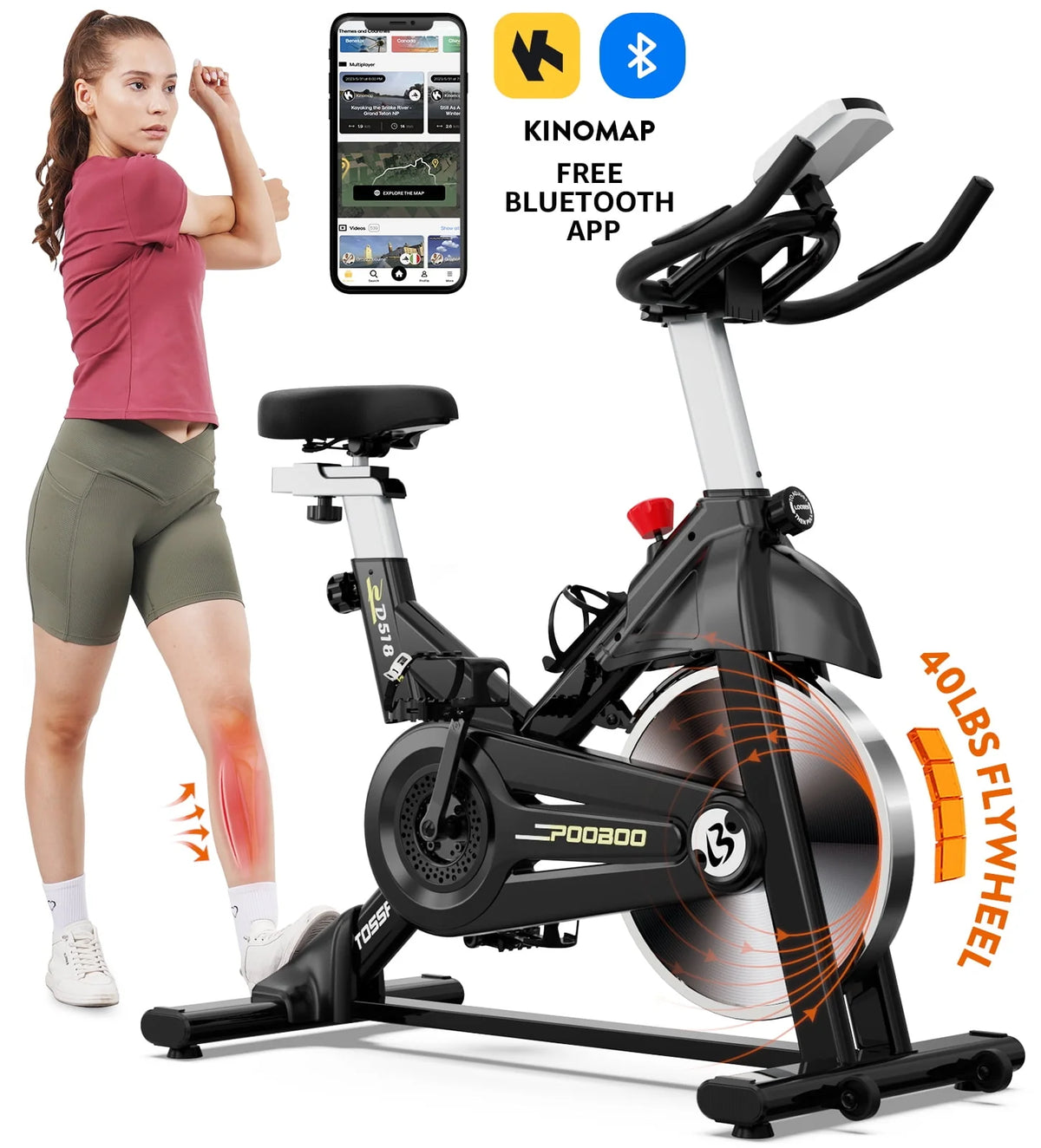 Indoor Cycling Bike Stationary Magnetic Resistance 35lbs Flywheel M971