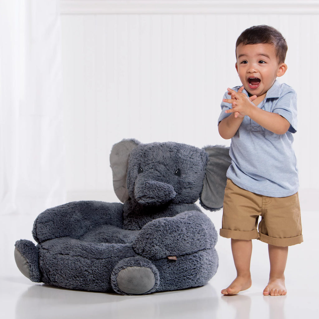 Plush Gray Elephant Toddler Chair M2051