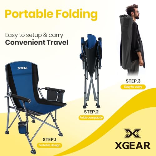Folding Camping Chair with Cup Holder and Carry Bag J7850