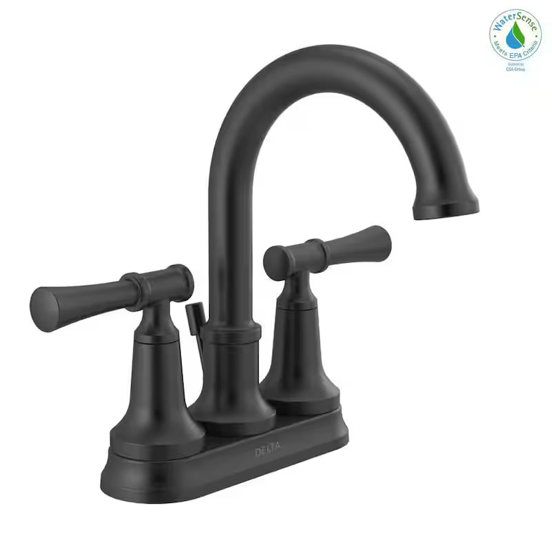 2-Handle Centerset Bathroom Faucet in Matte Black S7506