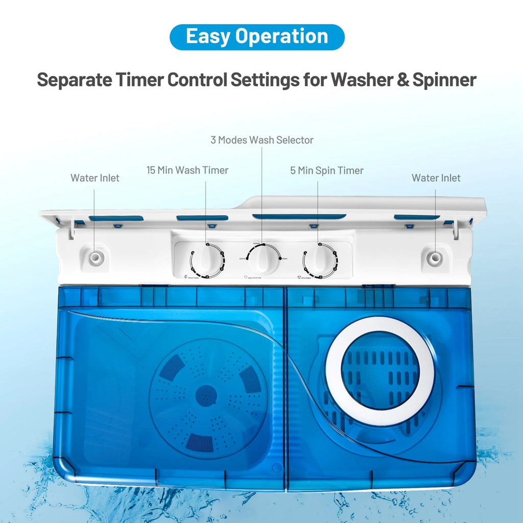 Portable Semi-automatic Washing Machine Blue A375959