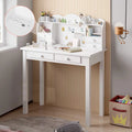 31.5" White Writing Desk with Hutch and USB Ports B3991