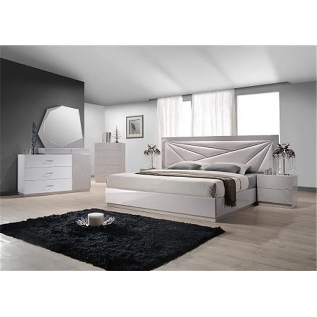 White & Taupe Dresser & Mirror R68123