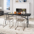 6ft Heavy-Duty Outdoor Folding Table with Carrying Handle, Black E55676