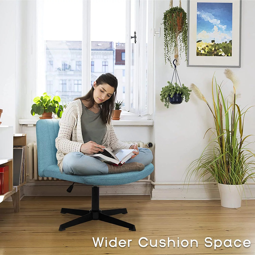 Armless Fabric Padded Swivel Office Chair R870724