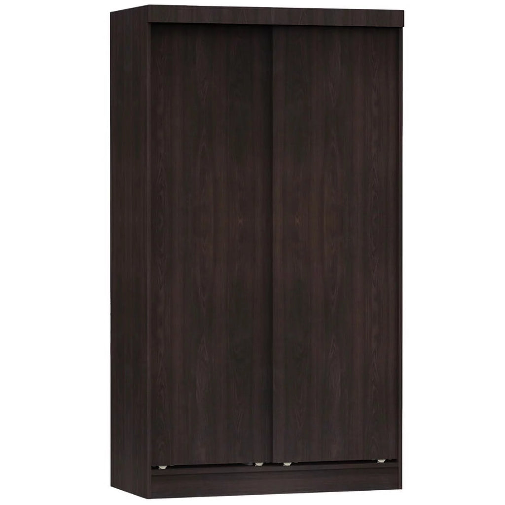 2-Piece Set with Double Sliding Door Wardrobe & Twin Bed O1053