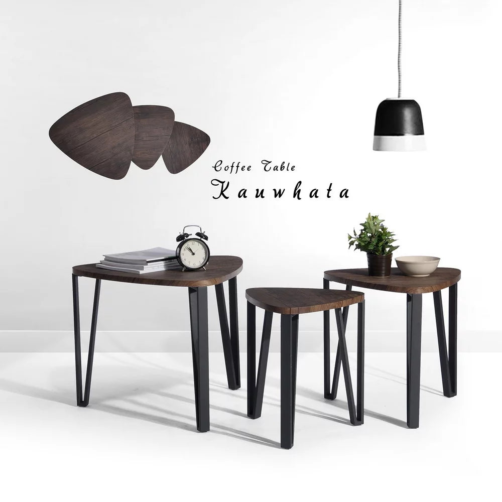 Set of 3 Wood Look Nesting Coffee Table A316