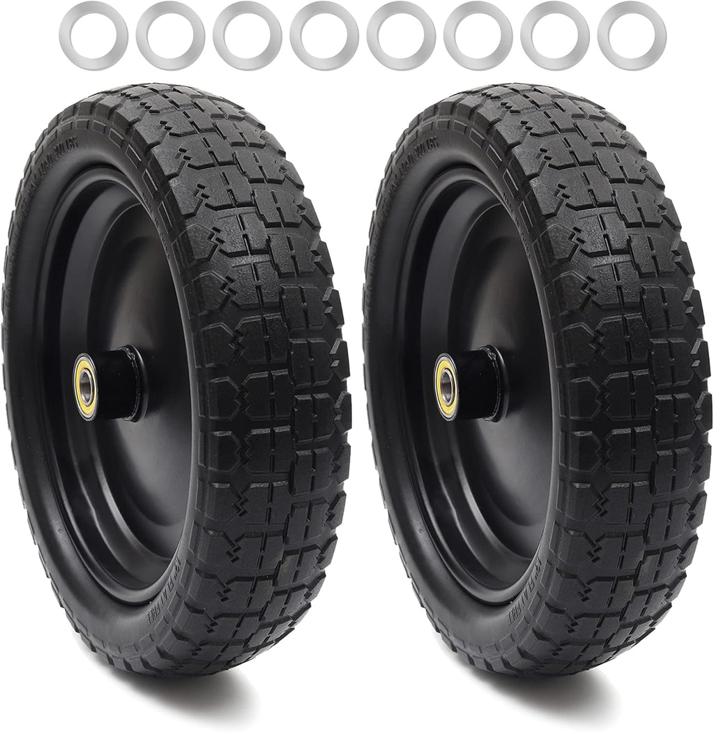 13'' Solid Polyurethane Flat-Free Tire and Wheel Assemblies 2-Pack H903