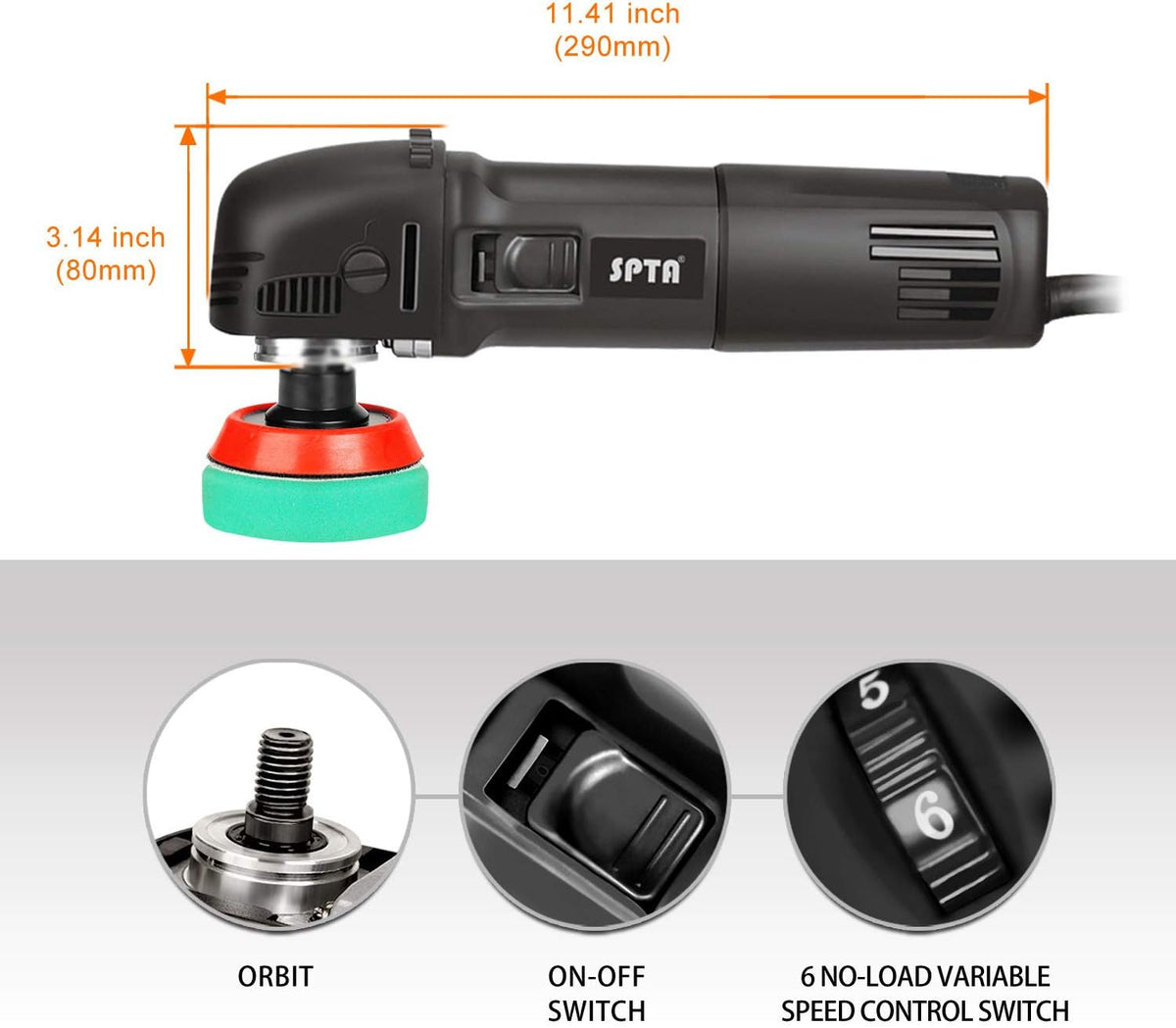 Mini Buffer Polisher with Foam Polishing Pads B510331