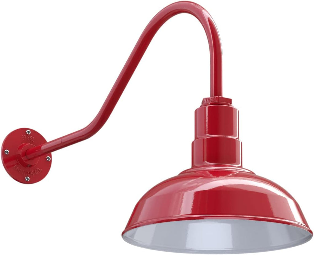 12 inch Dome Gooseneck Outdoor Wall Mounted Barn Light M125