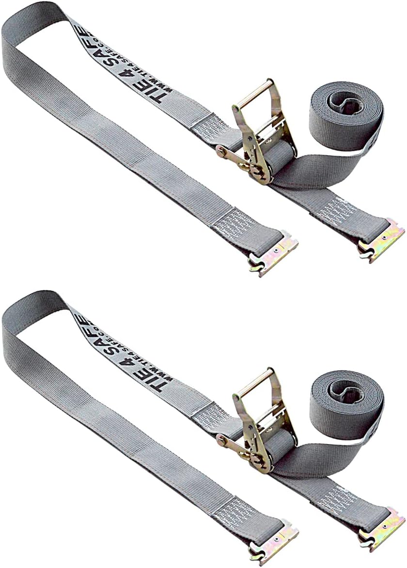 2 x 12' E Track Ratchet Straps 10 Pack Yellow J898