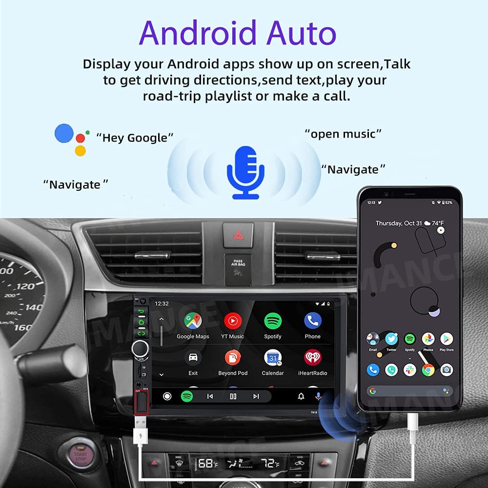 Double Din Car Stereo with 7 Inch Touch Screen M3529