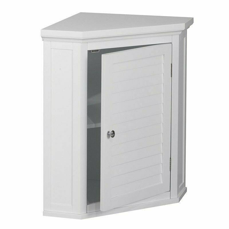 White 1-Door Corner Wall Cabinet T944516