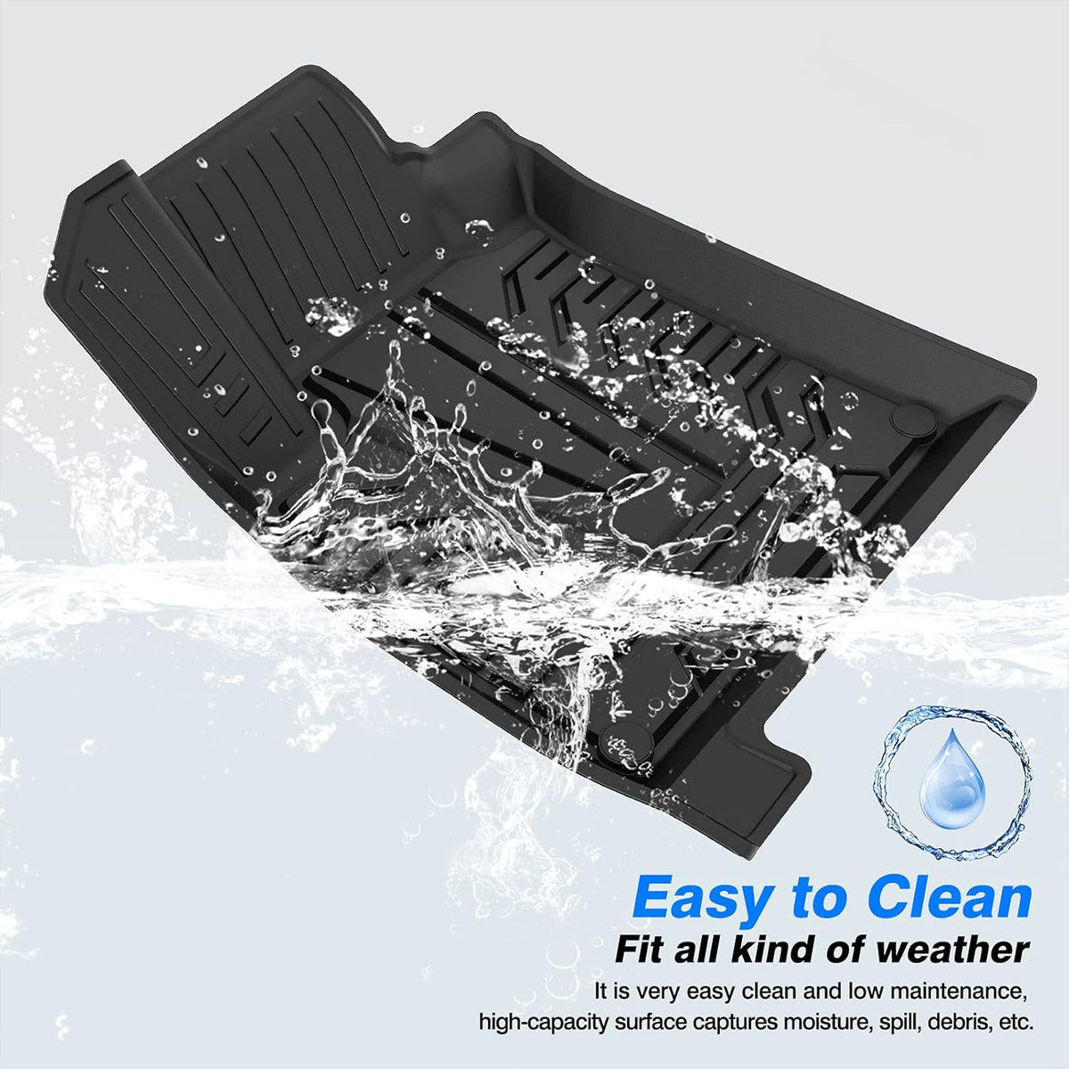 All-Weather Car Floor Mats Full Set TPE D51466