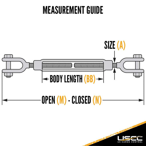 1/2 Inch x 12 Inches Galvanized Jaw and Jaw Turnbuckles P80614